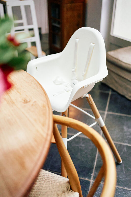 Evolu Hochstuhl - H&ouml;henverstellbar (50-75 Cm/*90 Cm) - Natur Weiss