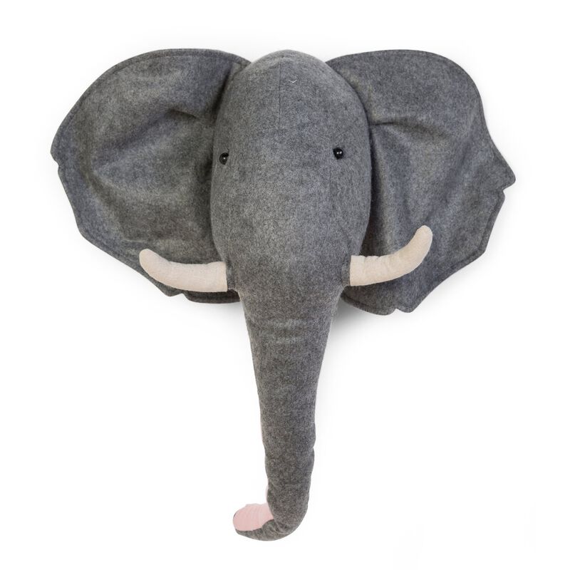 Troph&eacute;e Elephant - Feutre - D&eacute;coration Murale