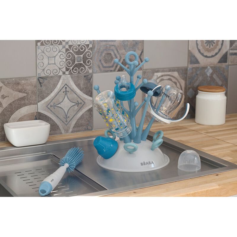 Tree baby bottle drainer blue