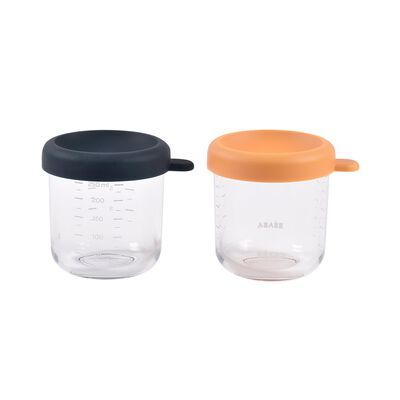 Set of 2 Glass Baby Food Jars 250ML
