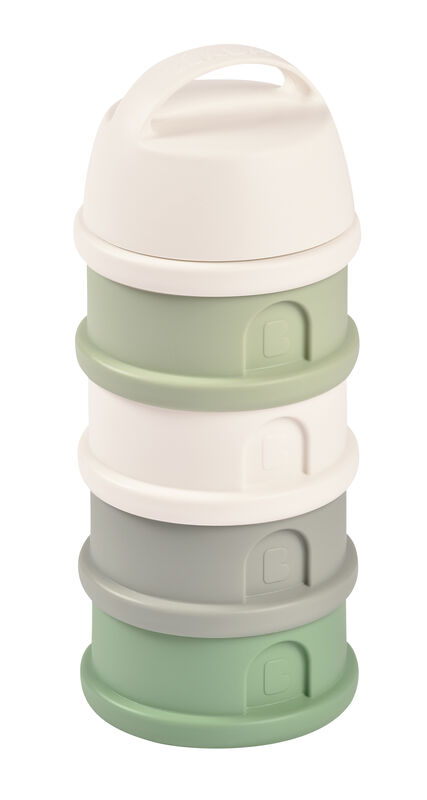 Formula milk container 4 compartments cotton / sage green 2