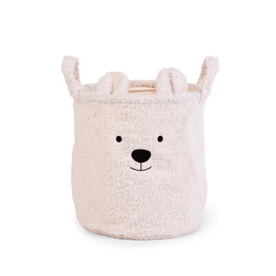 Basket 30x30x30cm Teddy off white
