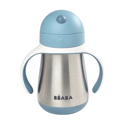 Tazza inox cannuccia 250 ml blu 