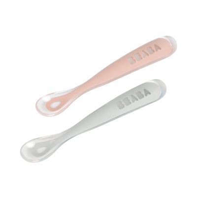 Set of 2 Easy-Grip 1st Stage Silicone Spoons + Storage Case 