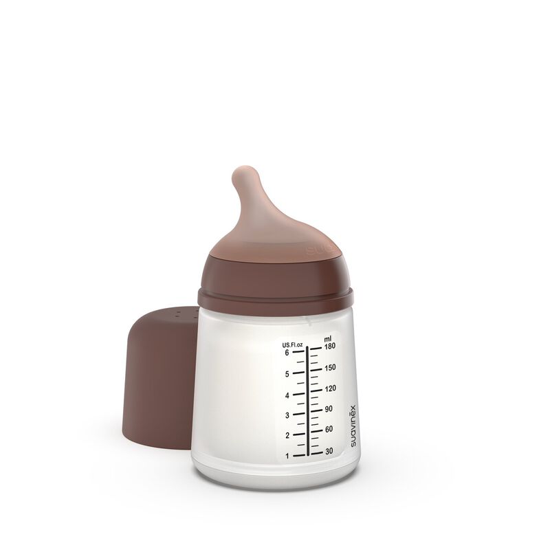 ZERO.ZERO 180 ml anti-colic feeding bottle - Special for breastfeeding Caramel