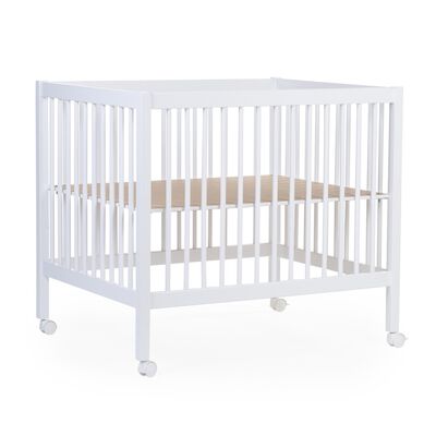 Parc 97 + Roues - 95x75 Cm - Bois - Blanc