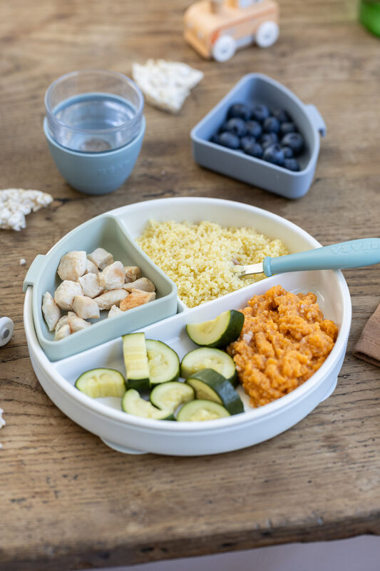 Plato compartimentado de porcelana Mix & Match - Pebble