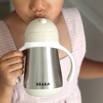 Tazza con cannuccia in acciaio inox 250ml - Terra d'argilla 