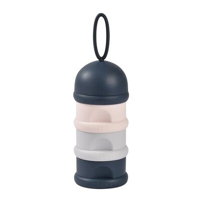 Boite doseuse de lait 3 compartiments empilables Night blue/Rose