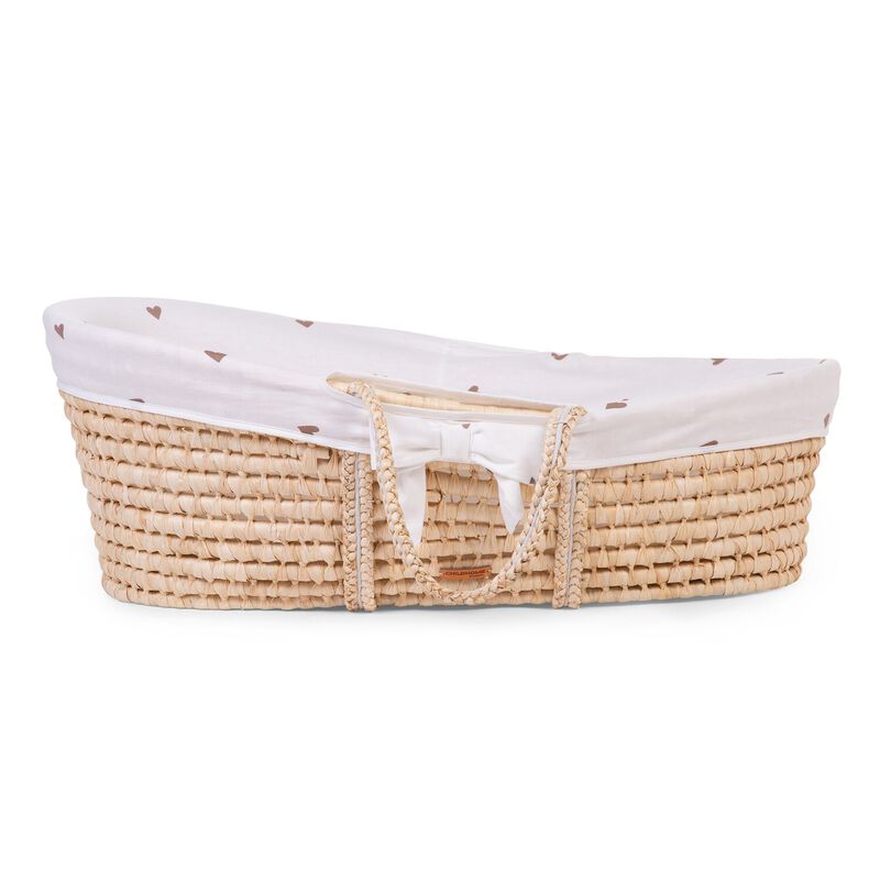 Moses Basket Cover - Jersey - Hearts
