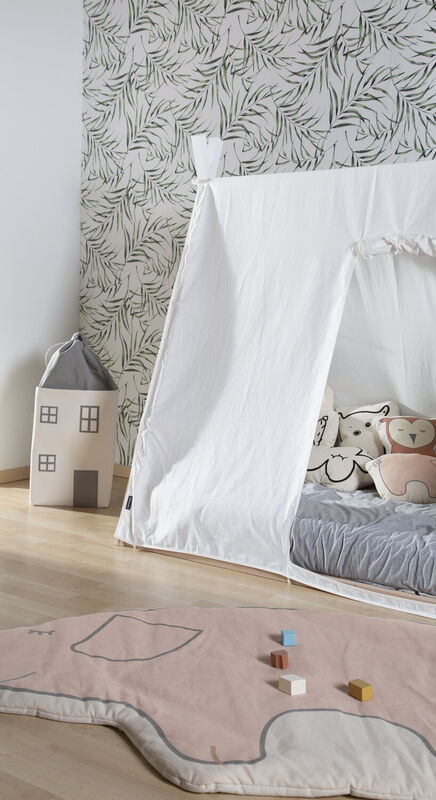 Spielzeugbox House grau cremewei&szlig;