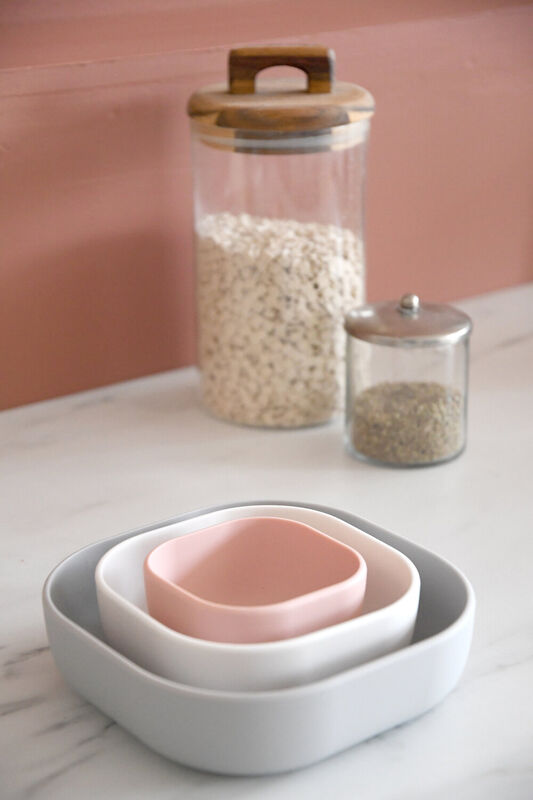 Silicone 3 piece nesting bowl set velvet grey