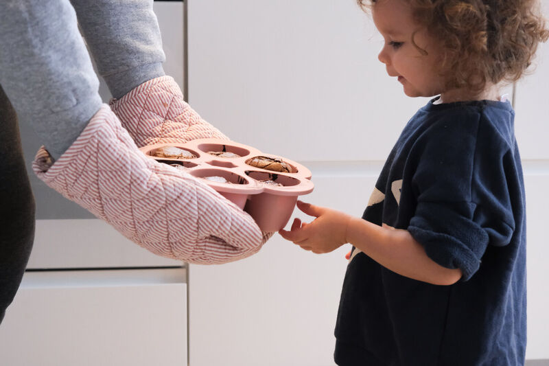 Multiportions Silicone Babyfood Freezer Tray, baby freezer portions 6 X 150ml - Vintage Pink