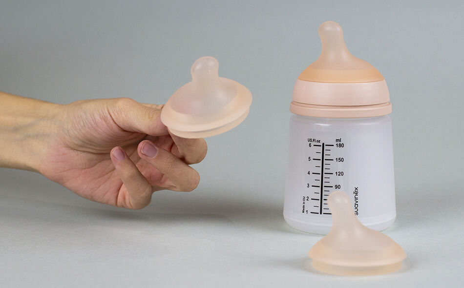 Lot de 2 t&eacute;tines pour biberon anti-colique ZERO.ZERO - D&eacute;bit Lent