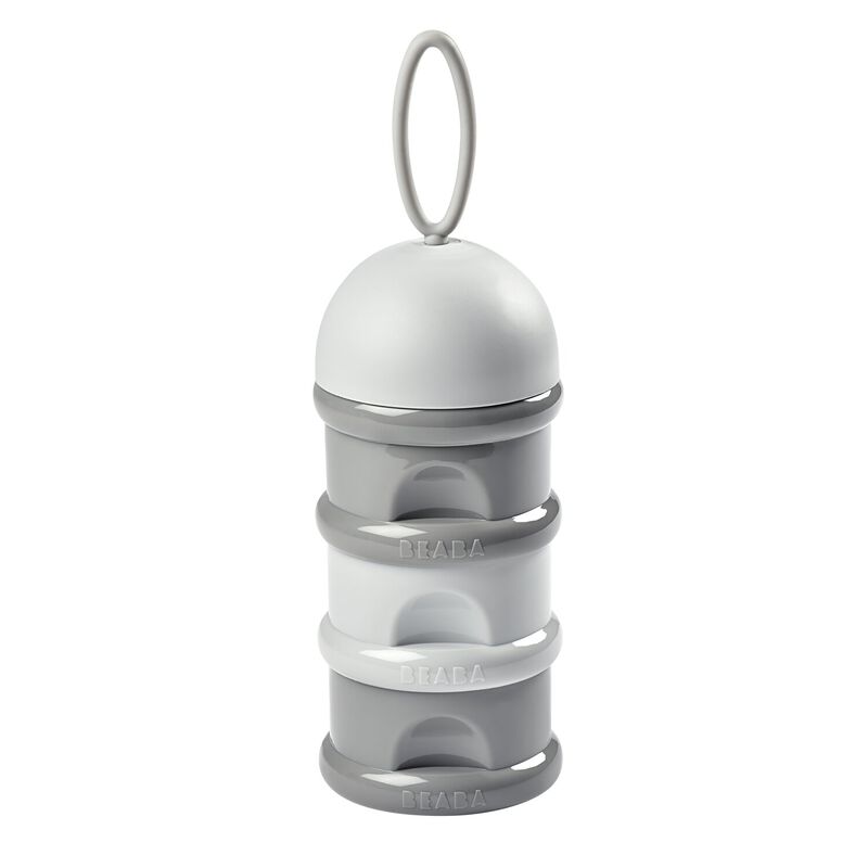 Boite doseuse de lait 3 compartiments empilables Gris