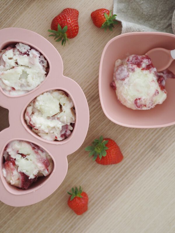 Multiportions Silicone Babyfood Freezer Tray, baby freezer portions 6 X 150ml - Vintage Pink