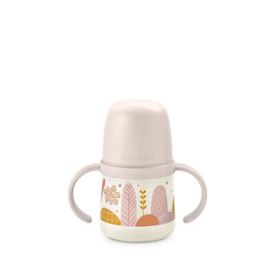 Dreams +6m Babyflasche mit Henkeln und Silikonschnabel. Pink