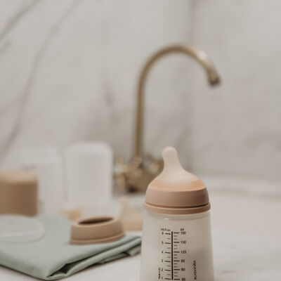 ZERO.ZERO anti-koliek zuigfles 180 ml - Speciaal voor borstvoeding Sand