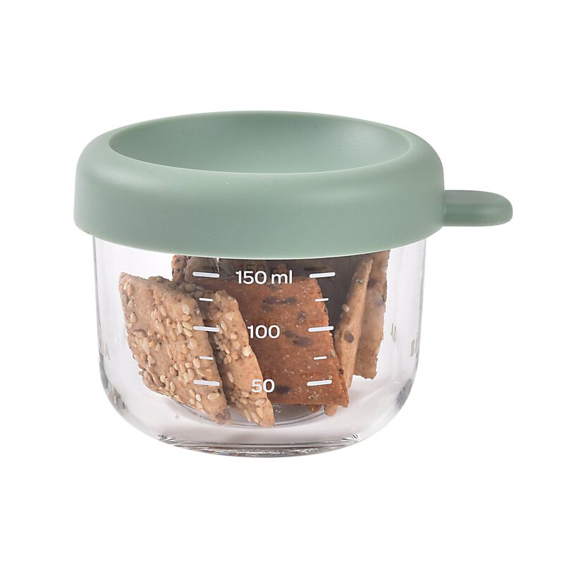 Glass Jar portion container with lid 150ml Sage Green