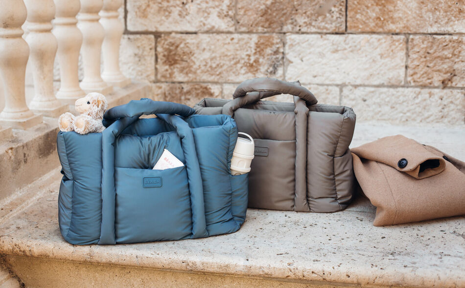 Mommy Bag Diaper bag, Delivery bag, Hospital bag, Travel bag with changing mat  - Gazelle Grey