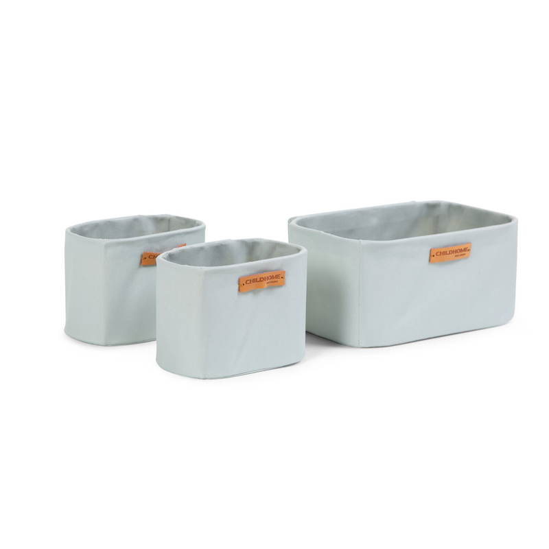 Lot de 3 paniers de rangement suspendus Polyester gris (Childhome) - Image 3