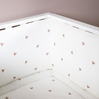 Laufgitter Einlage - 75x95 Cm - Jersey + Musselin - Hearts