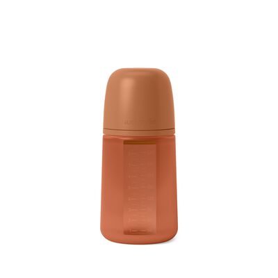 Biberon en silicone avec t&eacute;tine SX Pro 240 ml d&eacute;bit M Colour Essence Orange