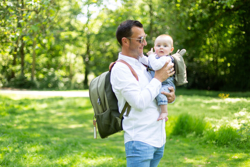 Nursery backpack Daddy Bag Canvas kaki