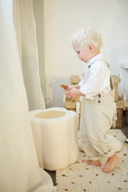 Pouf + Toybox Flower offwhite