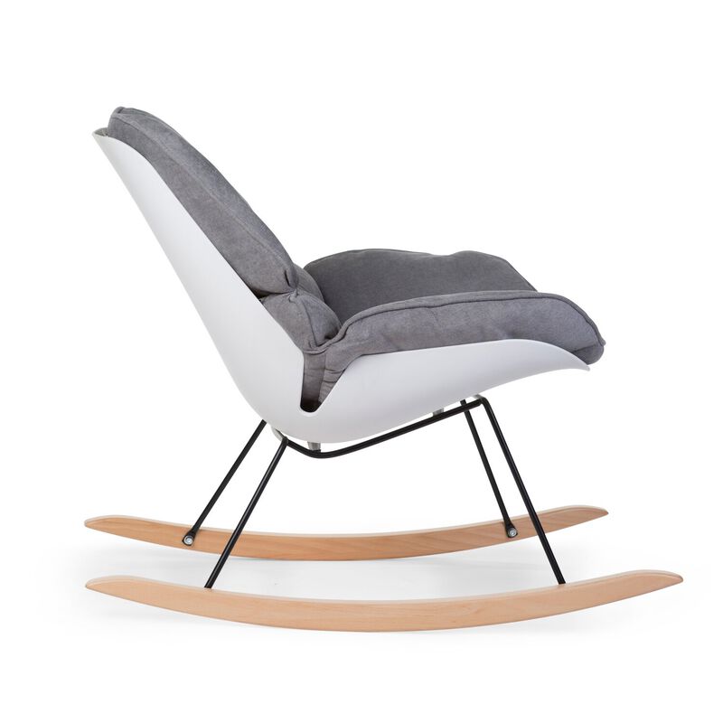 Rocking Lounge Chair - White Grey