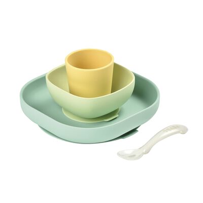 Set vaisselle silicone 4 pièces yellow
