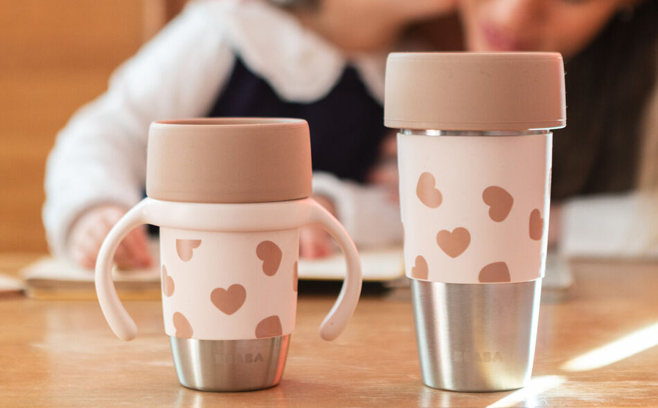 Mini & Me &ndash; 2 tazze Click & Drink in acciaio inox - BigLove