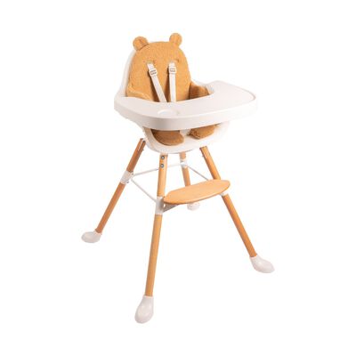 Childhome Evolu One.80° High Chair White + Teddy Cushion