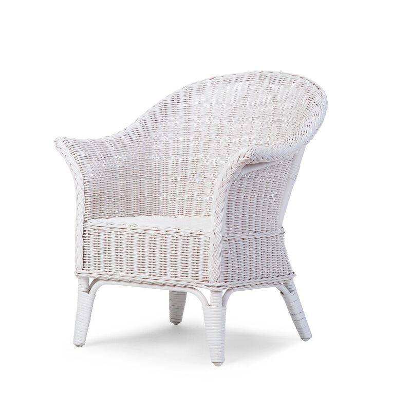 Mimo Kid Wicker Chair + Cushion - White
