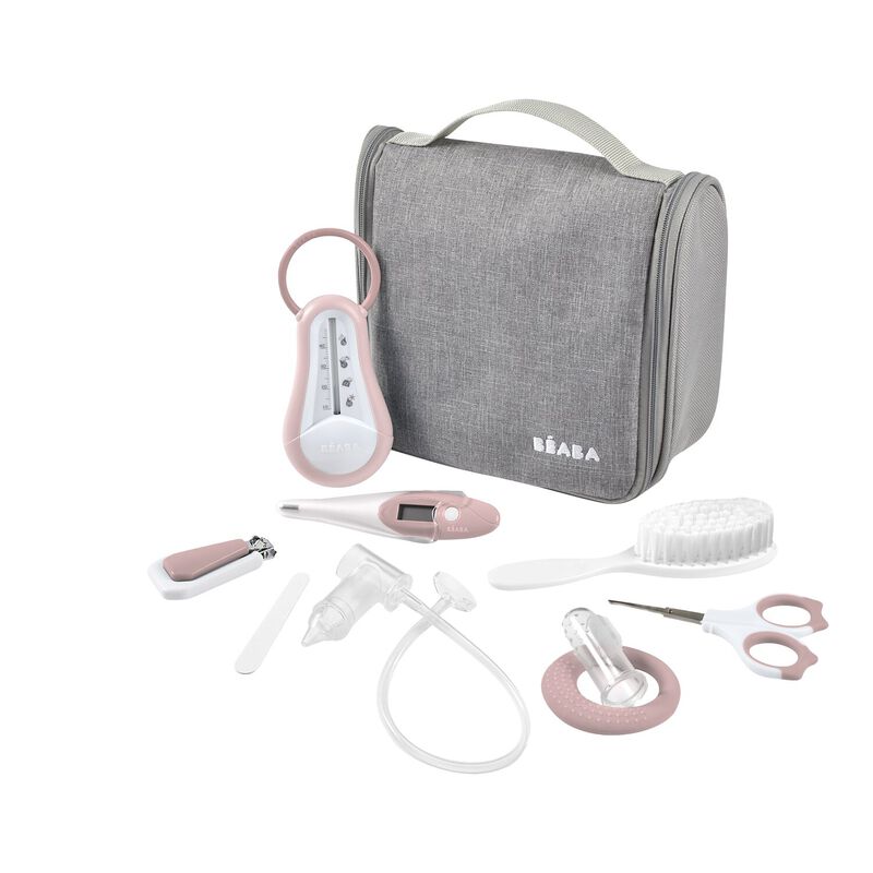 Baby Grooming Set (9 accessories) + Hanging Toiletry Pouch - Pink