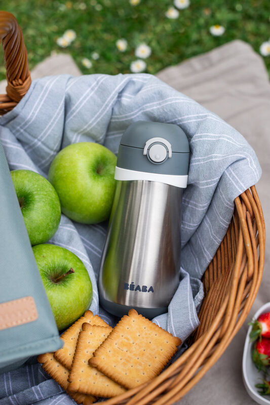 Stainless steel bottle 350 ml mineral grey