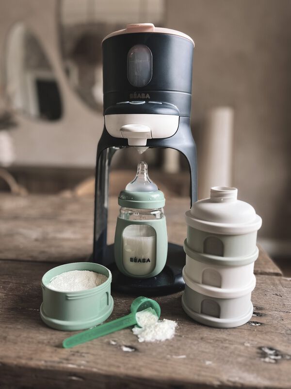 Bo&icirc;te doseuse de lait 4 compartiments empilables Vert sauge