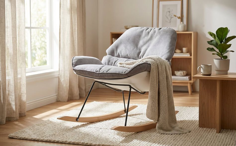 Rocking lounge chair white