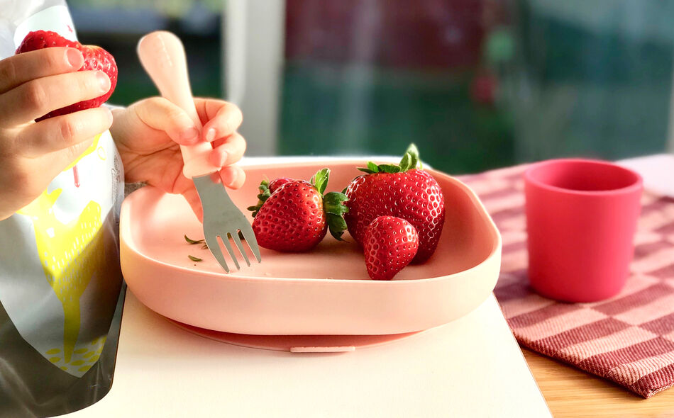 Coffret repas silicone Rose