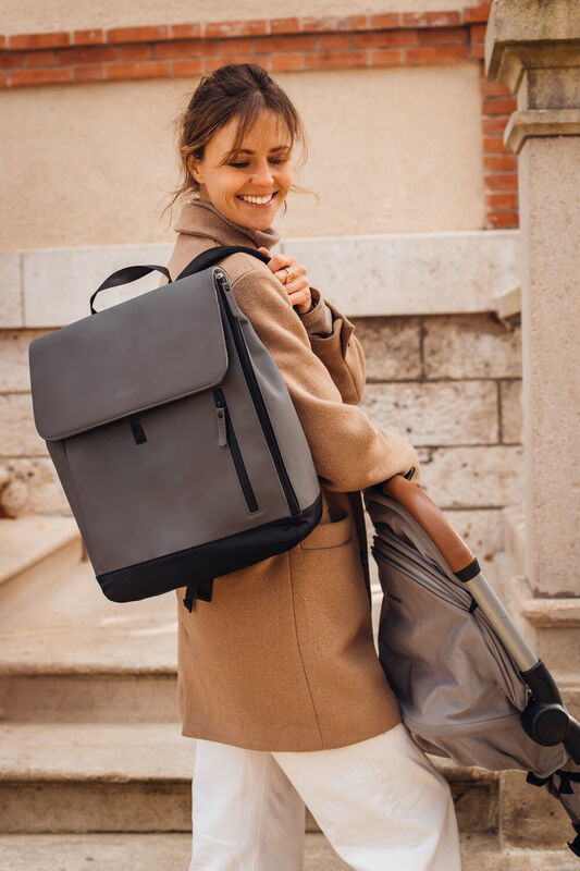 OSLO Changing bag Travel bag, Tote bag, Mommy bag, Nursery bag with changing mat - Mineral Grey