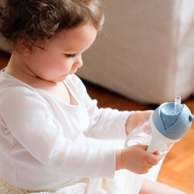 Tazza con cannuccia 300 ml blu 