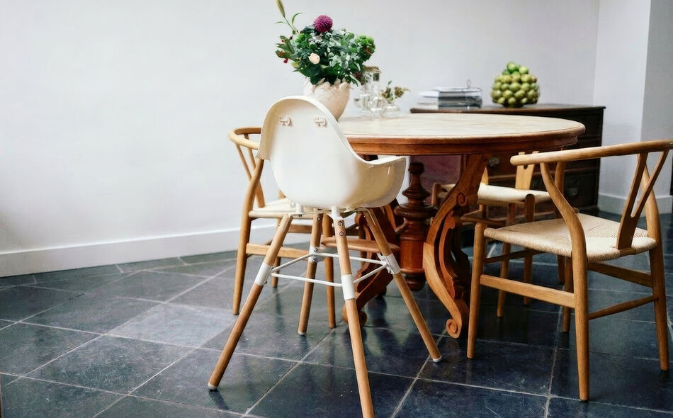 Evolu Hochstuhl - H&ouml;henverstellbar (50-75 Cm/*90 Cm) - Natur Weiss