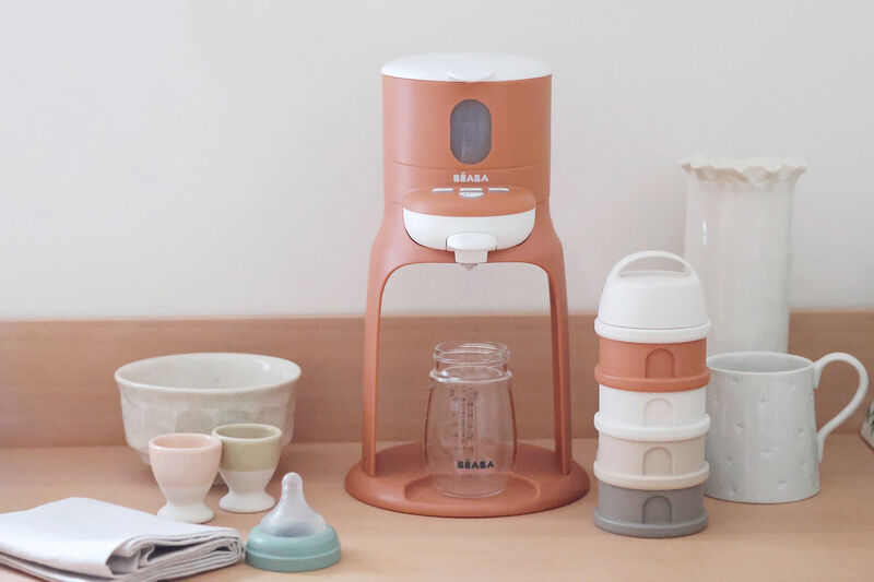 Bo&icirc;te doseuse de lait 4 compartiments empilables Terracotta