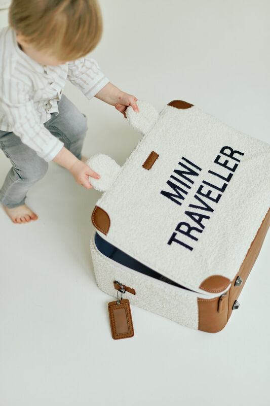Mini Traveller Kinderkoffer - Teddy Altweiss