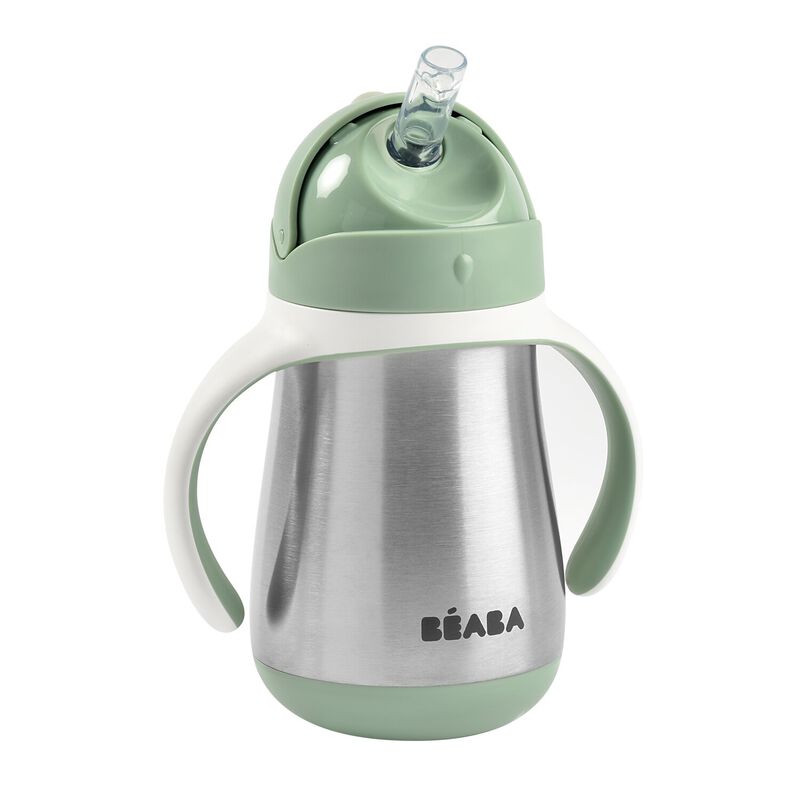 Tasse paille inox 250ml Vert sauge