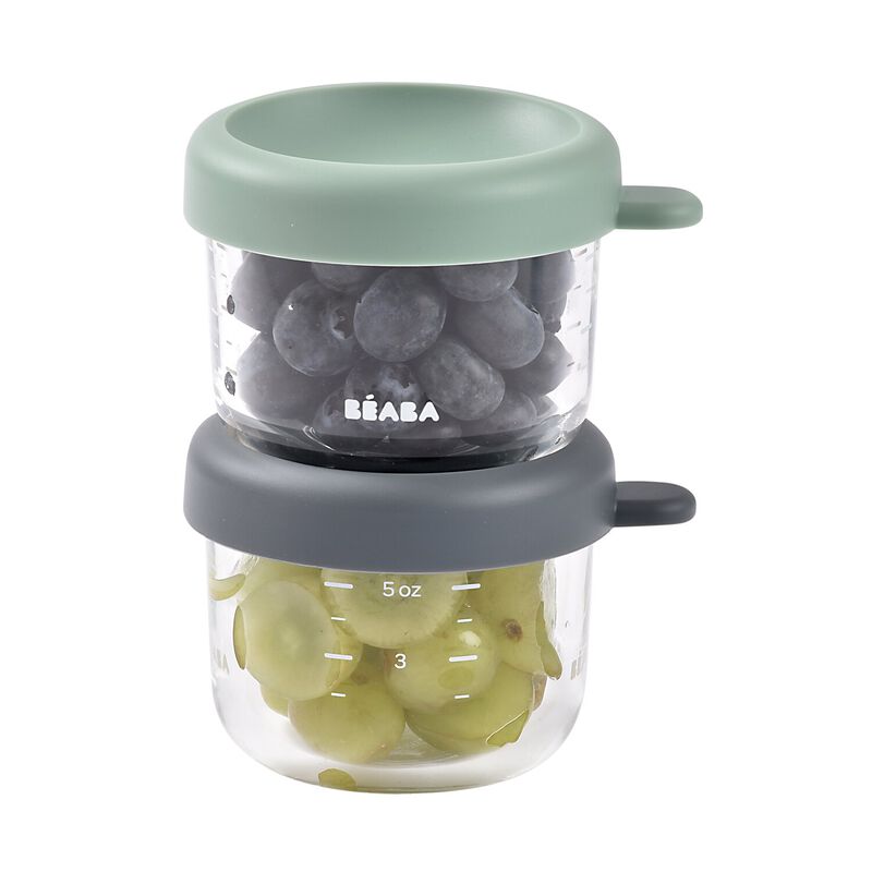 Set aus 2 Glasportionen 150 ml MINERAL / SAGE GREEN