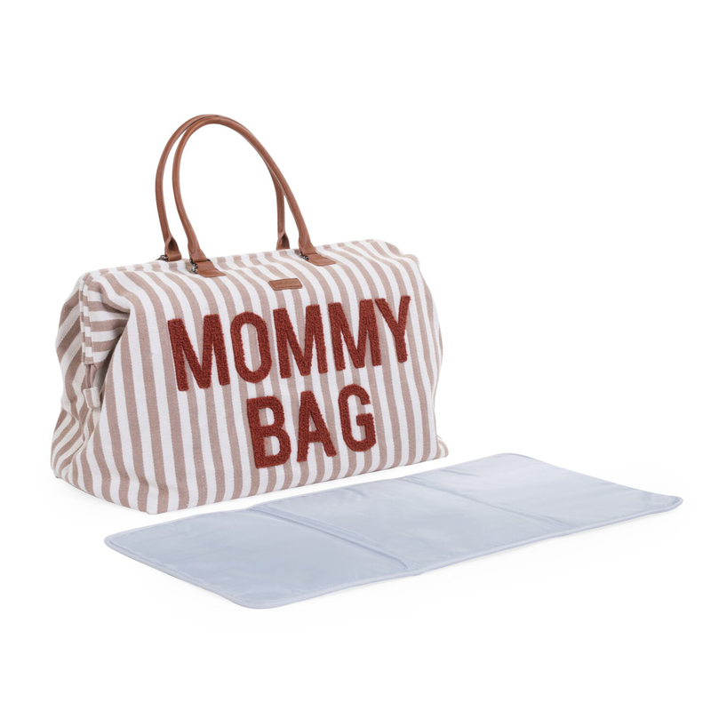 Mommy Bag ® Sac à Langer - Rayures - Nude/Terracotta (Childhome) - Image 6