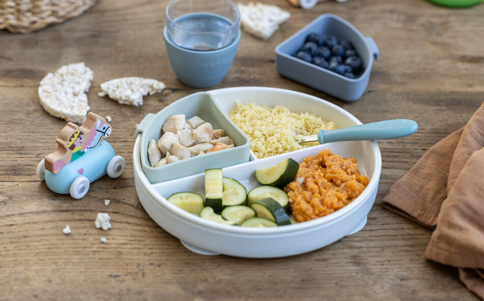 Plato compartimentado de porcelana Mix & Match - Pebble