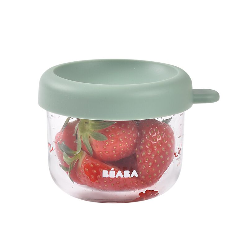 Glass Jar portion container with lid 150ml Sage Green