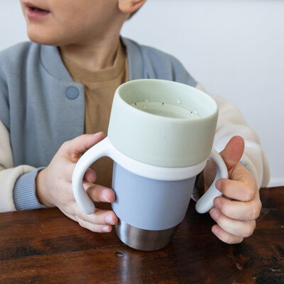 Taza de aprendizaje de acero inoxidable Click and Drink - Pebble